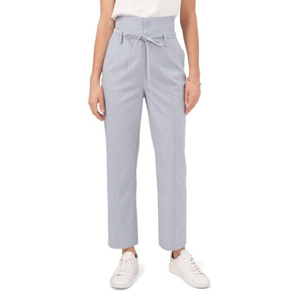 NWT 1.STATE High Waist Tie Front Trouser Pants in Porcelain Blue - Picture 3 of 8